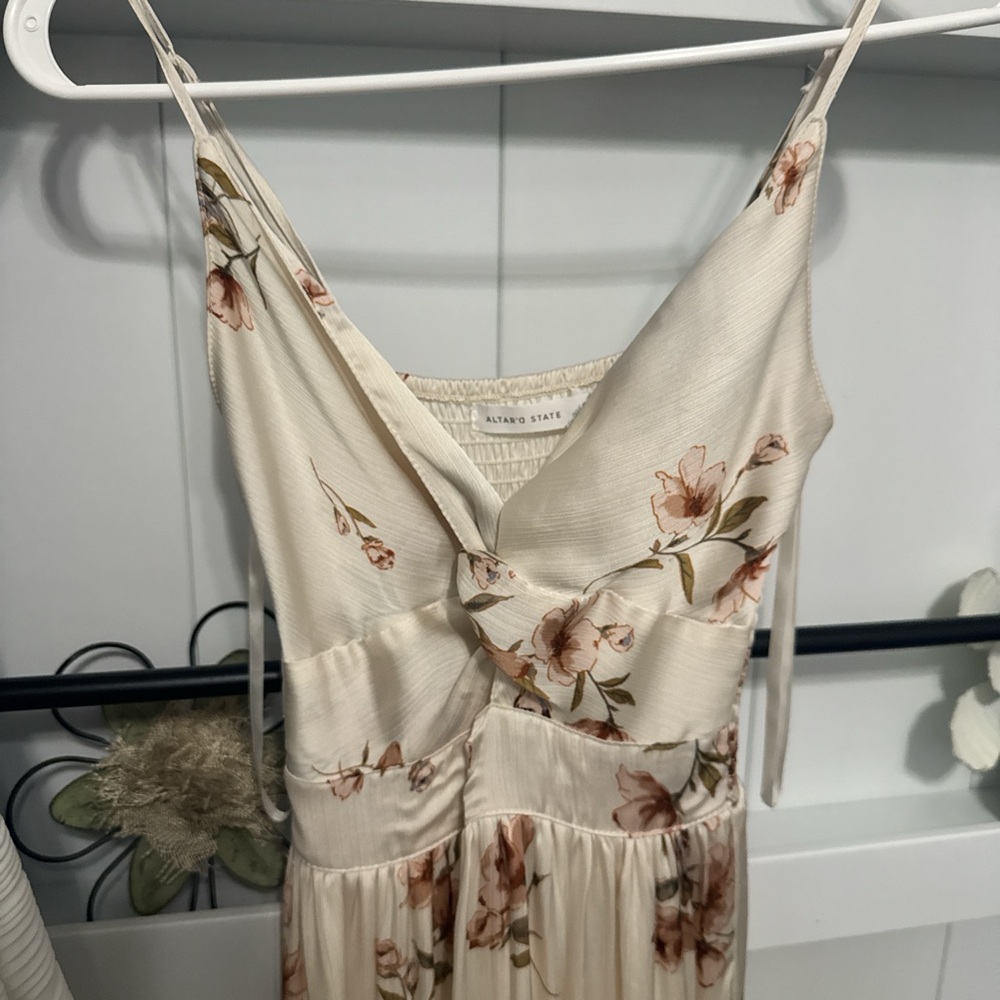 Altar'd State Floral Cream Maxi Dress